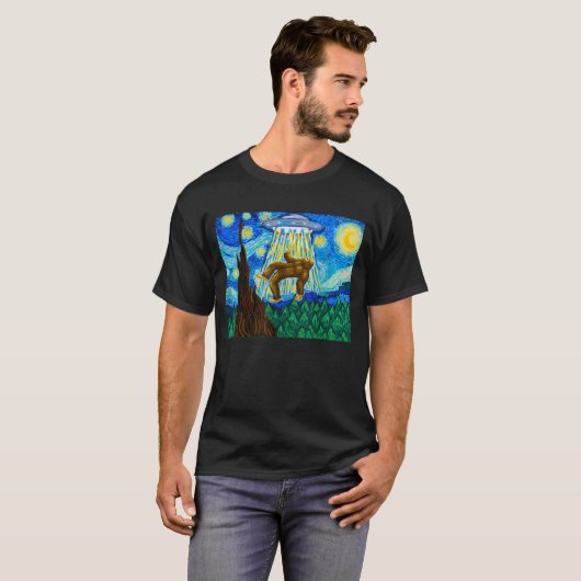 Funny Bigfoot, Bigfoot Alien, Funny Sterrennacht T-shirt (Voorkant volledig)
