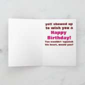 Funny Bigfoot Birthday Humor Feestdagen Kaart (Binnen)