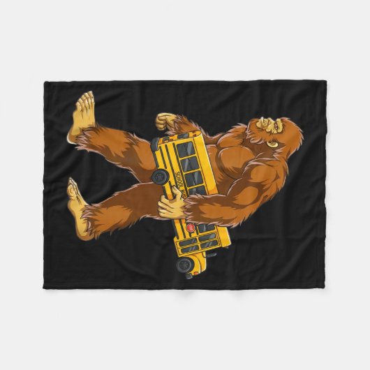 Funny Bigfoot Bus Driver Sasquatch School Bus Love Fleece Deken (Voorkant (Horizontaal))
