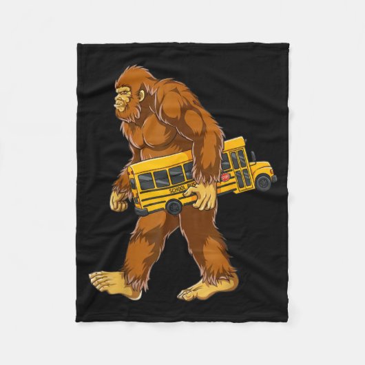 Funny Bigfoot Bus Driver Sasquatch School Bus Love Fleece Deken (Voorkant)