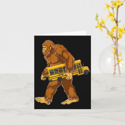Funny Bigfoot Bus Driver Sasquatch School Bus Love Kaart (Gele Bloem)