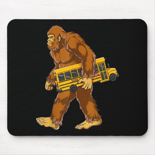 Funny Bigfoot Bus Driver Sasquatch School Bus Love Muismat (Voorkant)
