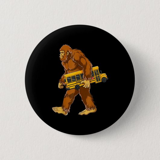 Funny Bigfoot Bus Driver Sasquatch School Bus Love Ronde Button 5,7 Cm (Voorkant)