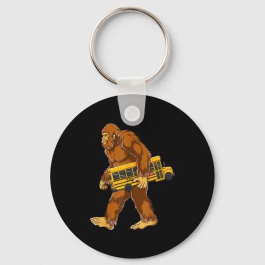 Funny Bigfoot Bus Driver Sasquatch School Bus Love Sleutelhanger (Voorkant)