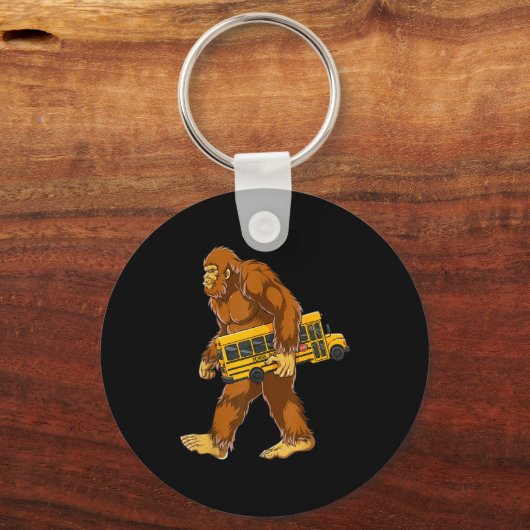 Funny Bigfoot Bus Driver Sasquatch School Bus Love Sleutelhanger (Voorkant)