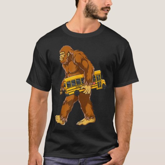 Funny Bigfoot Bus Driver Sasquatch School Bus Love T-shirt (Voorkant)