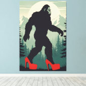 Funny Bigfoot Canvas Afdruk (Insitu (Houten vloer))