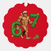 Funny Bigfoot Christmas Ornament – Paper Design  (Achterkant)