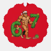 Funny Bigfoot Christmas Ornament – Paper Design  (Voorkant)