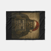 Funny Bigfoot Christmas – Xmas Sasquatch Mugshot Fleece Deken (Voorkant (Horizontaal))