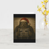 Funny Bigfoot Christmas – Xmas Sasquatch Mugshot  Kaart (Gele Bloem)