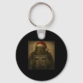 Funny Bigfoot Christmas – Xmas Sasquatch Mugshot  Sleutelhanger (Voorkant)