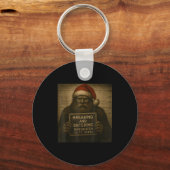 Funny Bigfoot Christmas – Xmas Sasquatch Mugshot Sleutelhanger (Voorkant)