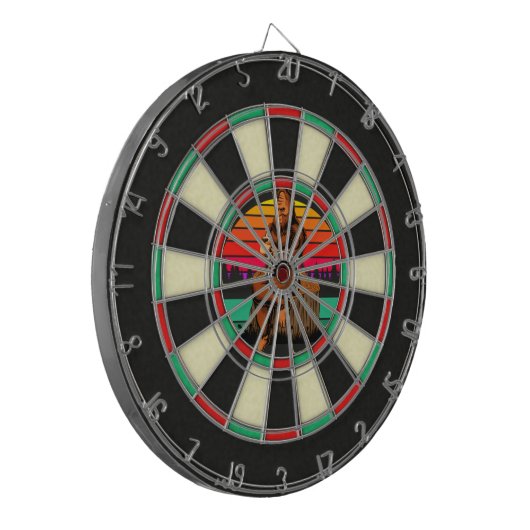 Funny Bigfoot Coffee Break on A Tree Stump Dartbord (Voorkant Links)