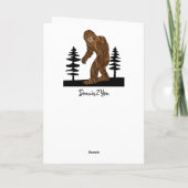 Funny Bigfoot die Birthday Cake eet Kaart (Achterkant)