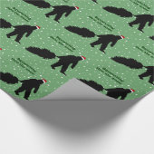 Funny Bigfoot die kerstcadeaupapier uitstrijkt Cadeaupapier (Hoek)
