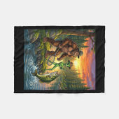 Funny Bigfoot Fishing Mens Alien Sasquatch Fishing Fleece Deken (Voorkant (Horizontaal))