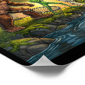 Funny Bigfoot Fishing Mens Alien Sasquatch Fishing Poster (Hoek)