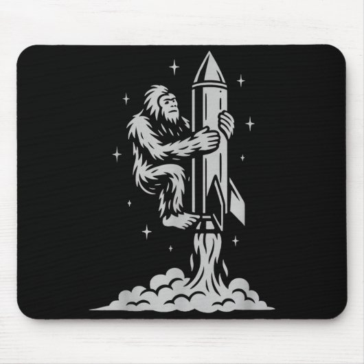Funny Bigfoot Flying Into Space With Stars And Cos Muismat (Voorkant)