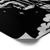 Funny Bigfoot Flying Into Space With Stars And Cos Poster (Hoek)