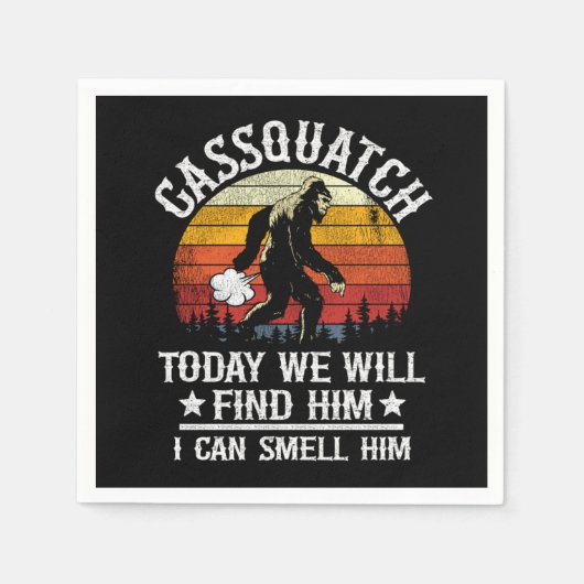 Funny Bigfoot Gassquatch Fart Sasquatch Vintage Servet (Voorkant)