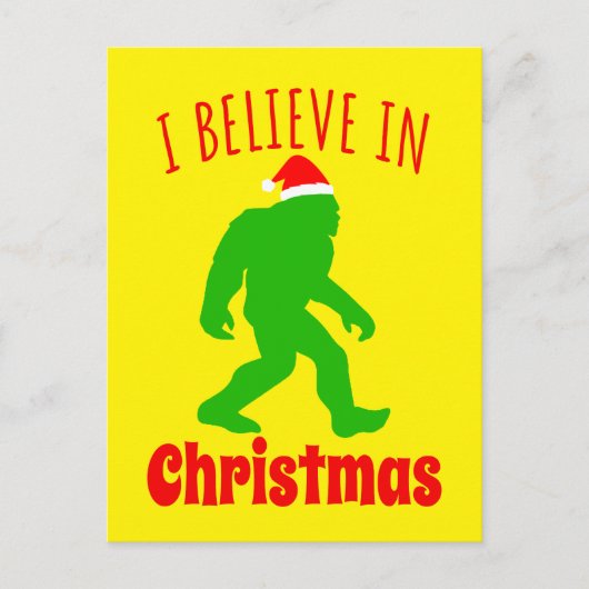 Funny Bigfoot geloof ik in Kerstmis Aankondigingskaart (Voorkant)