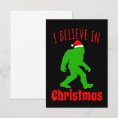 Funny Bigfoot geloof ik in Kerstmis Bedankkaart (Voorkant / Achterkant)