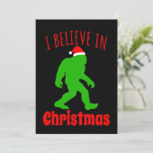 Funny Bigfoot geloof ik in Kerstmis Bedankkaart (Staand voorkant)