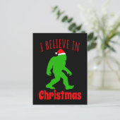 Funny Bigfoot geloof ik in Kerstmis Briefkaart (Staand voorkant)