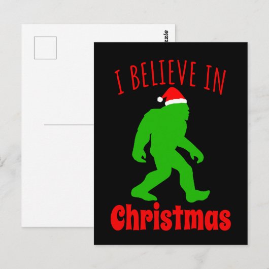 Funny Bigfoot geloof ik in Kerstmis Briefkaart (Voorkant / Achterkant)