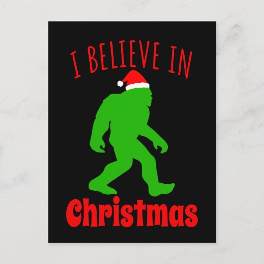 Funny Bigfoot geloof ik in Kerstmis Briefkaart (Voorkant)