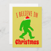 Funny Bigfoot geloof ik in Kerstmis Kaart (Voorkant / Achterkant)
