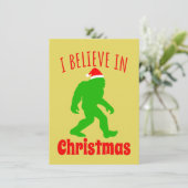 Funny Bigfoot geloof ik in Kerstmis Kaart (Staand voorkant)