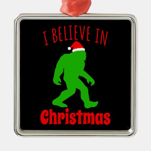 Funny Bigfoot geloof ik in Kerstmis Metalen Ornament (Voorkant)