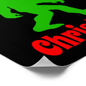 Funny Bigfoot geloof ik in Kerstmis Poster (Hoek)