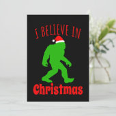 Funny Bigfoot geloof ik in Kerstmis Save The Date (Staand voorkant)