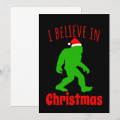 Funny Bigfoot geloof ik in Kerstmis Save The Date (Voorkant / Achterkant)