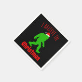 Funny Bigfoot geloof ik in Kerstmis Servet (Hoek)