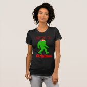 Funny Bigfoot geloof ik in Kerstmis T-shirt (Voorkant volledig)