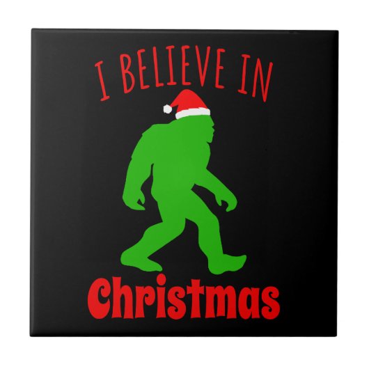 Funny Bigfoot geloof ik in Kerstmis Tegeltje (Voorkant)