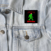 Funny Bigfoot geloof ik in Kerstmis Vierkante Button 5,1 Cm (In situ)