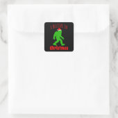 Funny Bigfoot geloof ik in Kerstmis Vierkante Sticker (Tas)