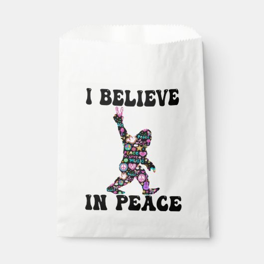 Funny Bigfoot geloof ik in vrede Bedankzakje (Voorkant)