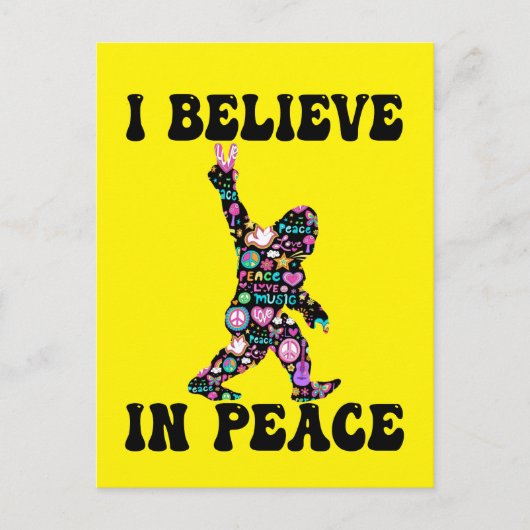 Funny Bigfoot geloof ik in vrede Briefkaart (Voorkant)