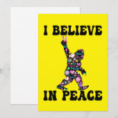 Funny Bigfoot geloof ik in vrede Feestdagenkaart (Voorkant / Achterkant)