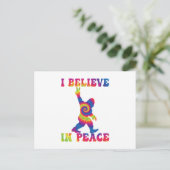 Funny Bigfoot geloof ik in vrede Feestdagenkaart (Staand voorkant)