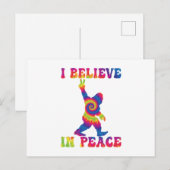 Funny Bigfoot geloof ik in vrede Feestdagenkaart (Voorkant / Achterkant)