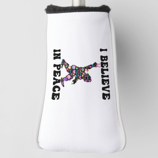 Funny Bigfoot geloof ik in vrede Golfheadcover (Draai 90)