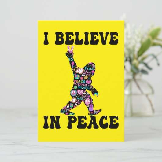 Funny Bigfoot geloof ik in vrede Kaart (Staand voorkant)