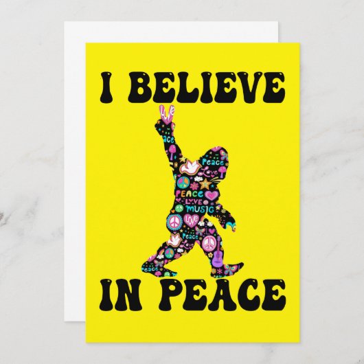 Funny Bigfoot geloof ik in vrede Kaart (Voorkant / Achterkant)